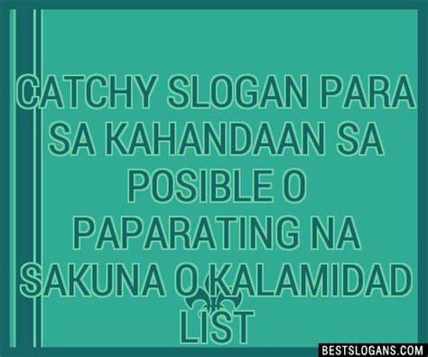 slogan tungkol sa kalamidad|100+ Catchy Kalamidad Sa Kalamidad Slogans 2024.
